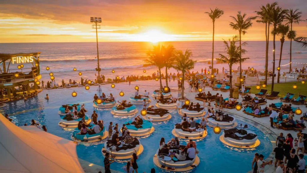 Beautiful sunset over Bali beach